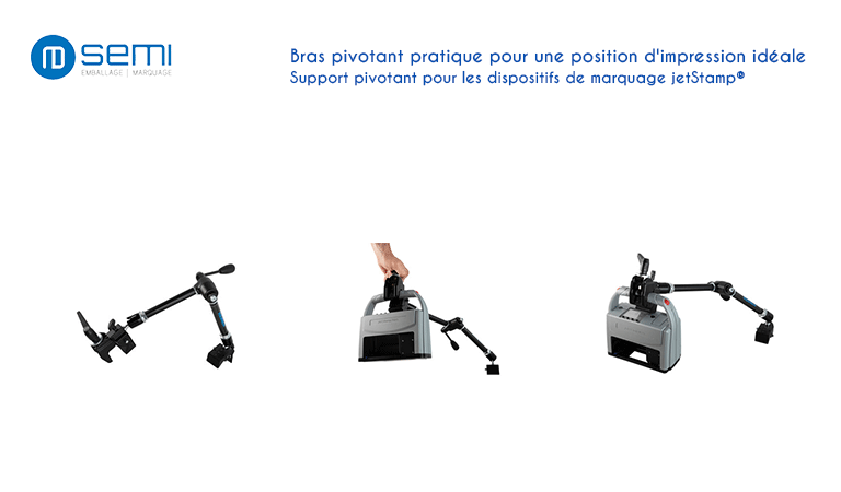 Bras pivotant pratique marquage jetstamp